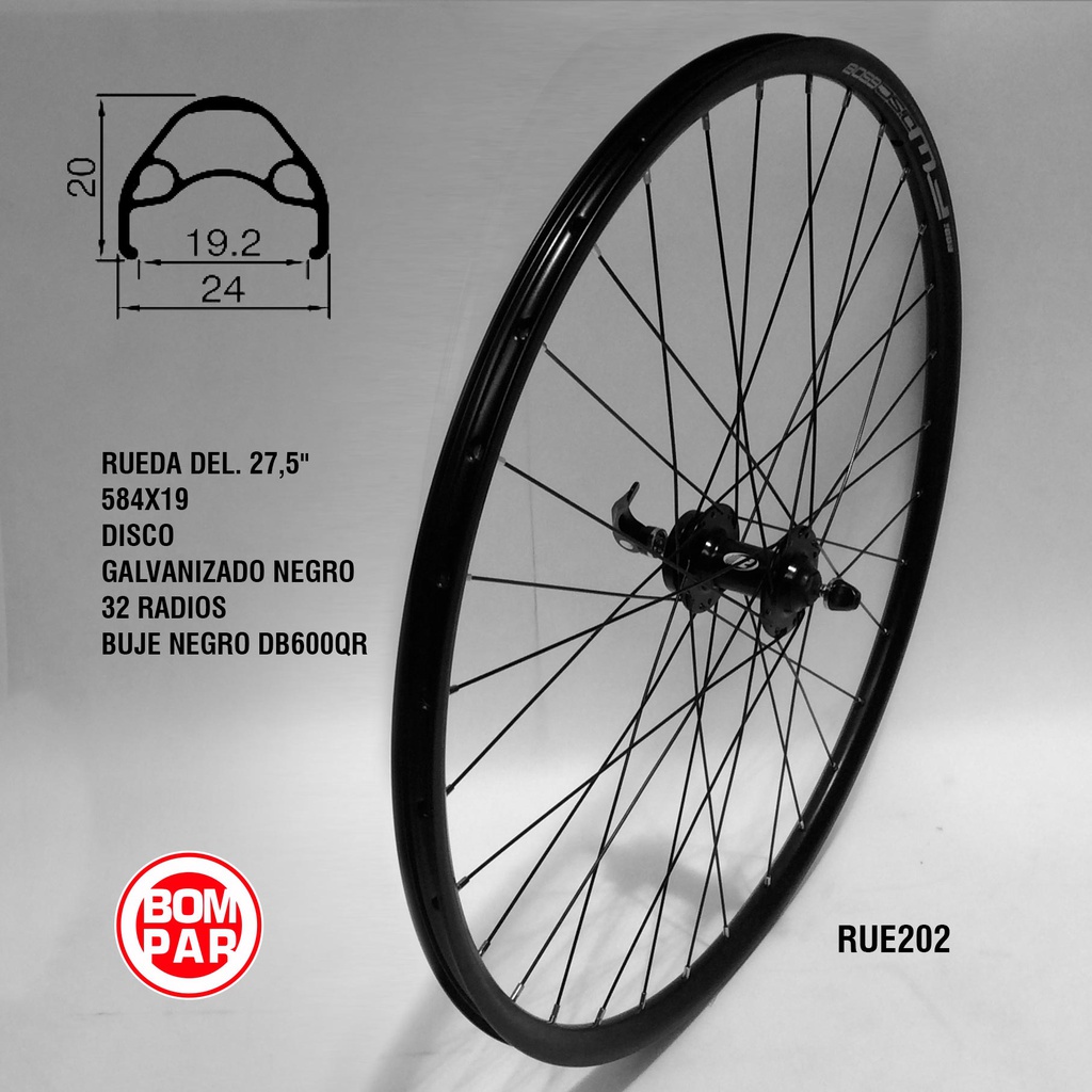 RUEDA DEL. DISC. 27,5" 584X19
