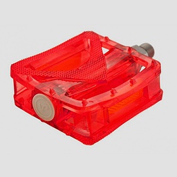 [HER122] PEDAL PLATAFORMA TRASPARENTE ROJO 9/16"
